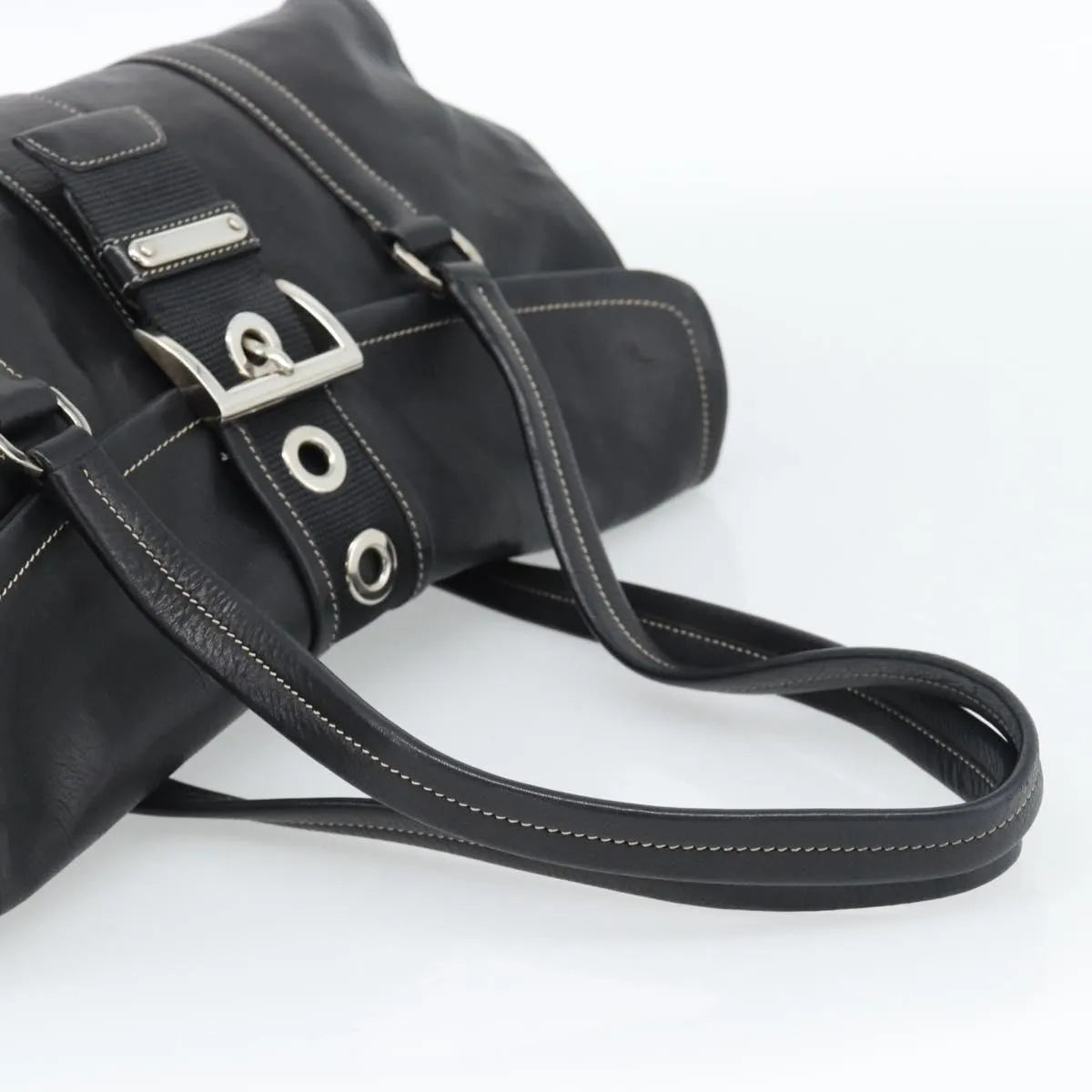 Prada Convertible Shopping Tote Saffiano Leather Saffiano Leather Black Leather Tote Bag Bag (Pre-Owned)