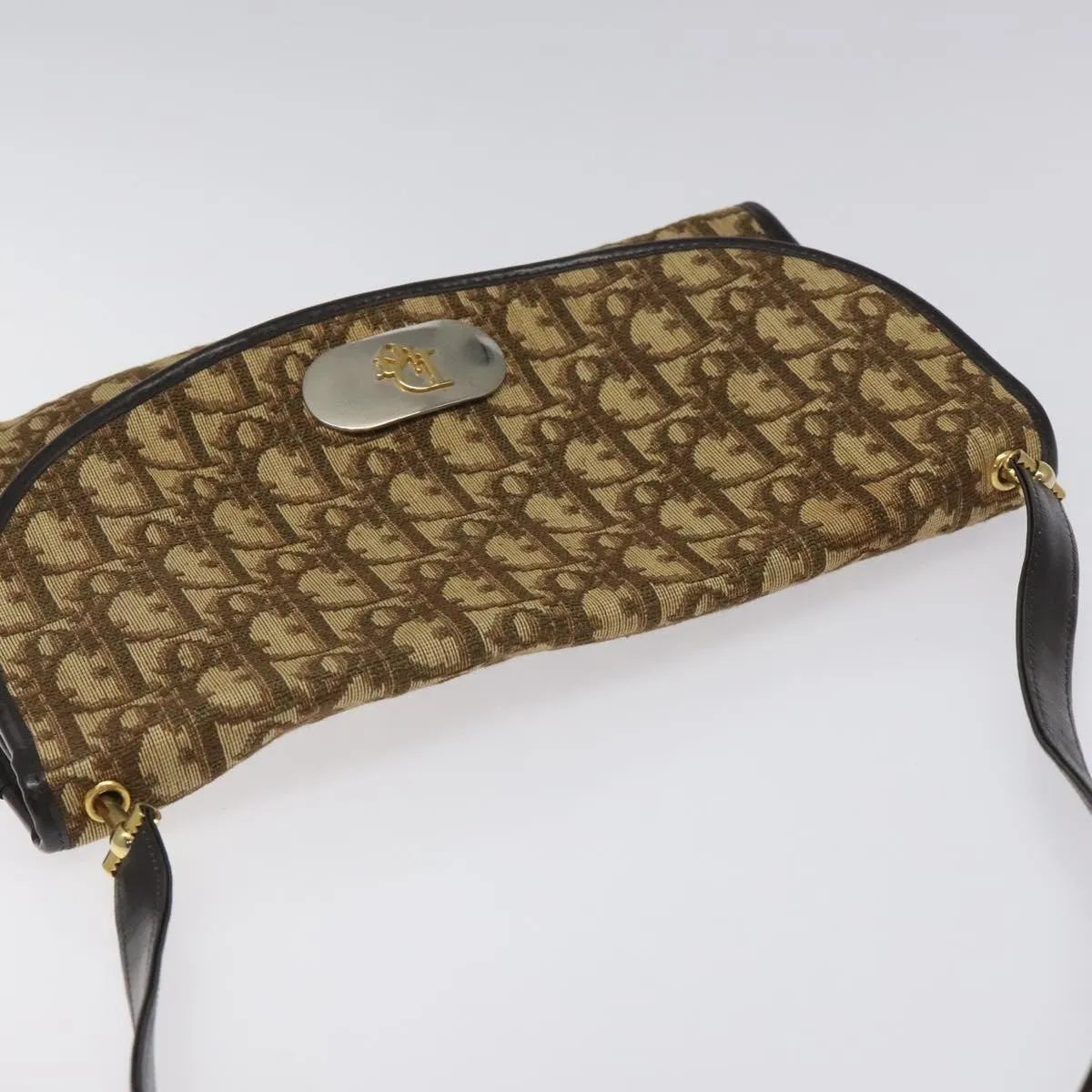 Christian Dior Vintage Trotter Flap Canvas Brown Canvas Shoulder Bag Bag (Pre-Owned)