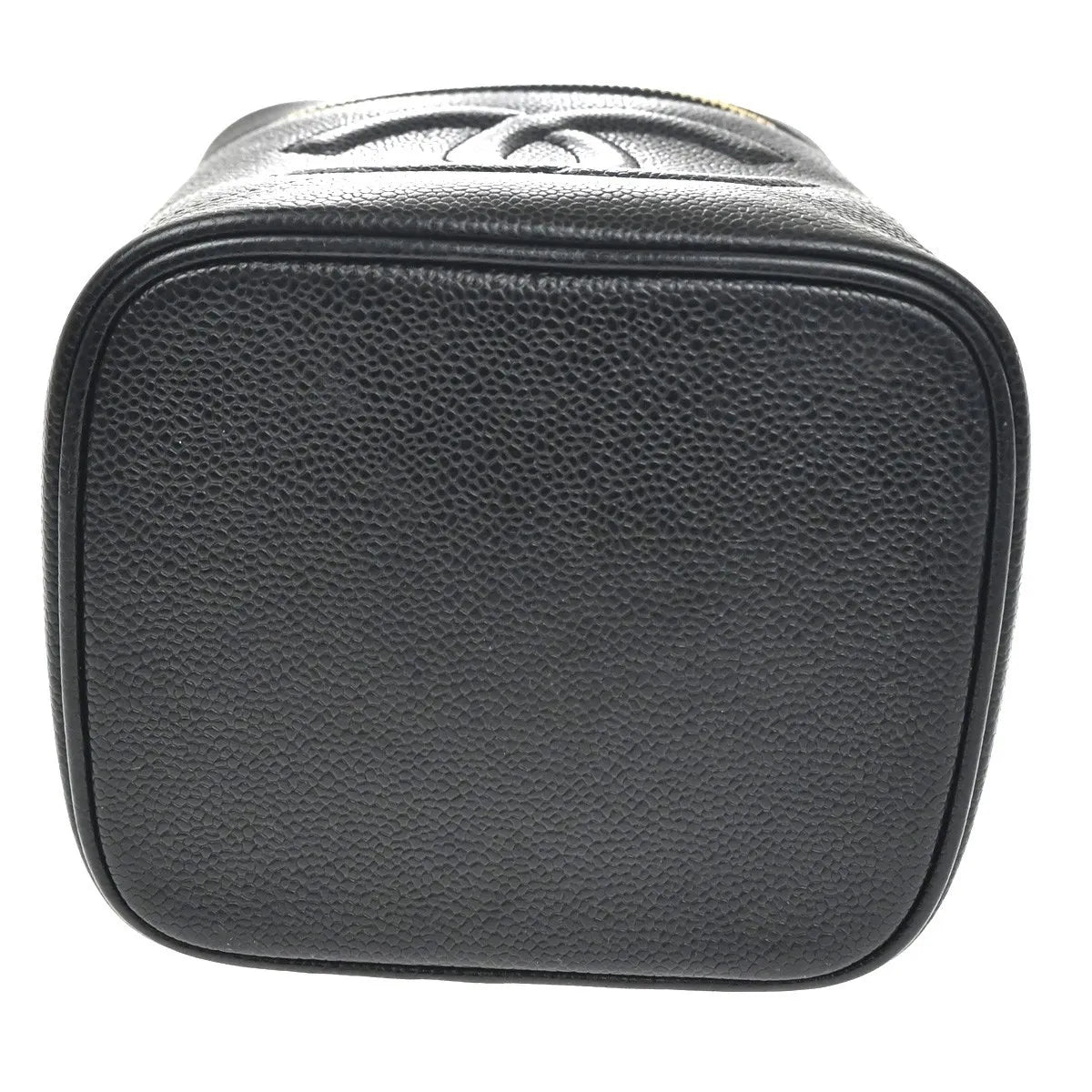 Chanel Vintage Timeless Cosmetic Case Caviar Black Leather Handbag (Pre-Owned)