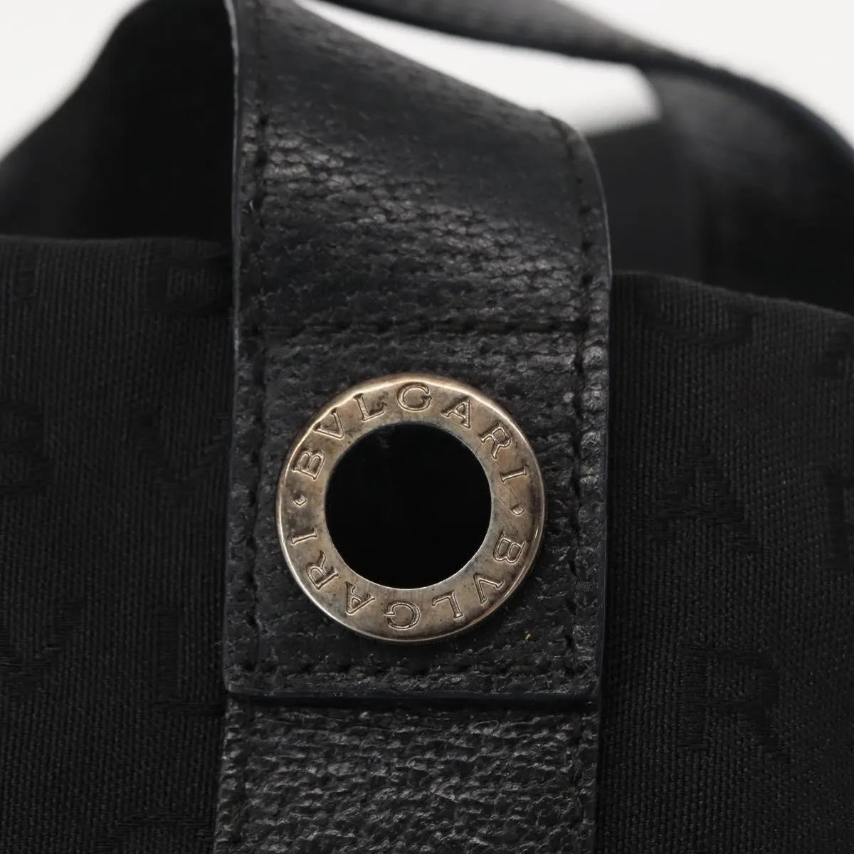 Bvlgari Logomania Canvas Black Canvas Tote Bag Bag (Pre-Owned)