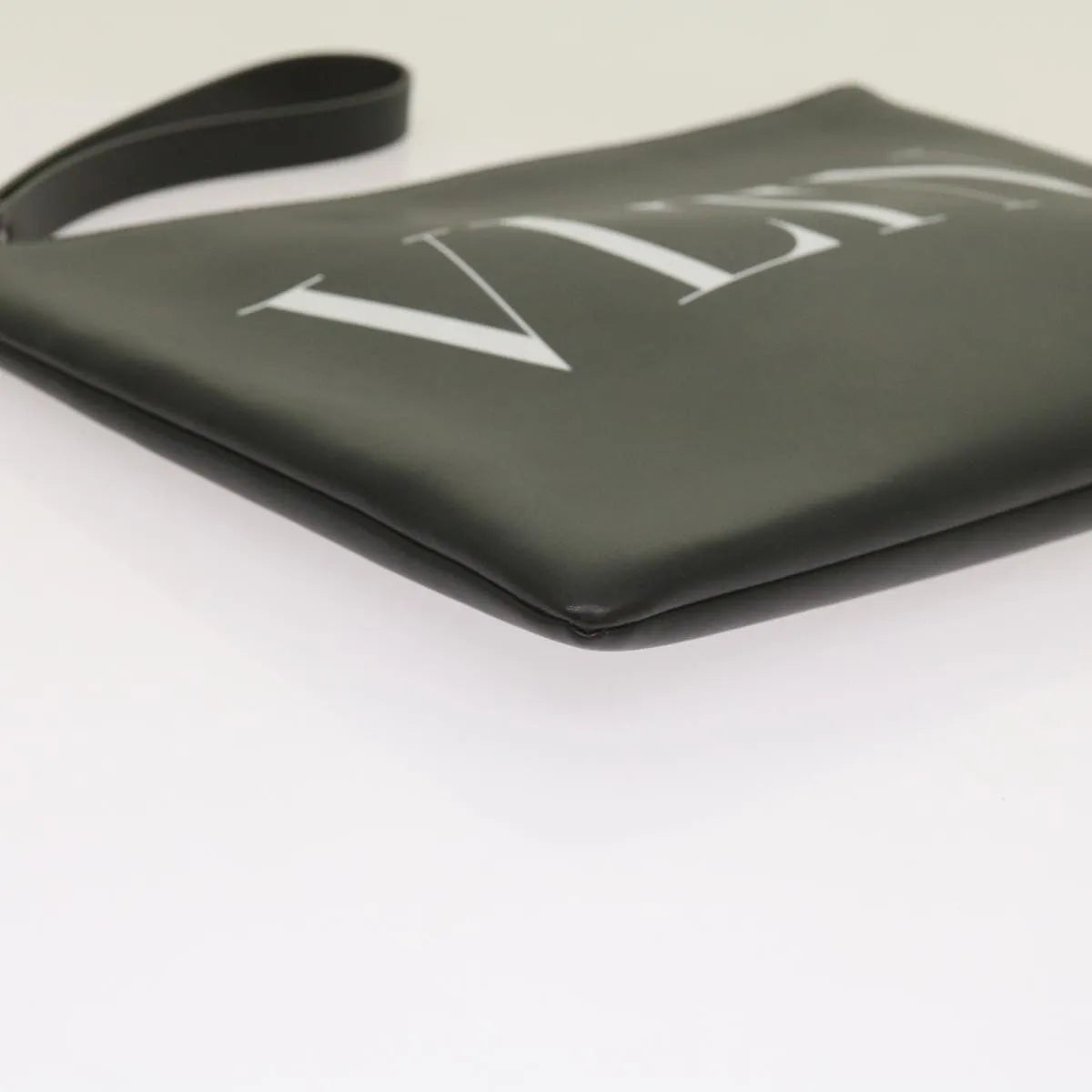 Valentino Garavani Vltn Wristlet Clutch Printed Leather Black Leather Clutche & Pouche Bag (Pre-Owned)