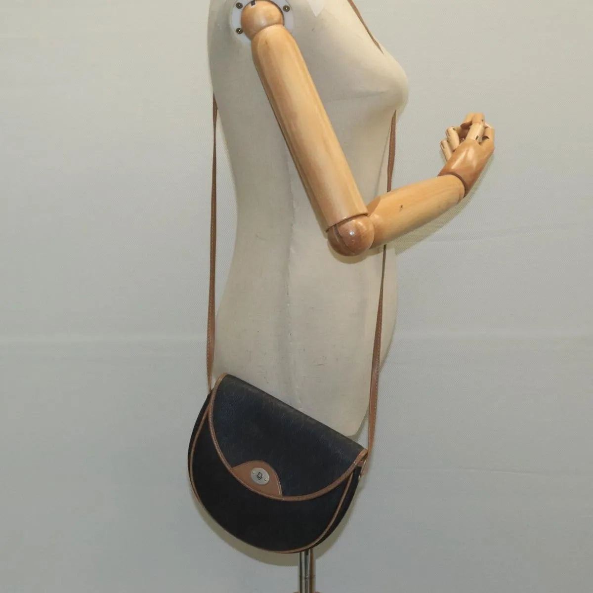 Christian Dior Vintage Honeycomb Flap Canvas And Leather Black Pvc Shoulder Bag Bag (Pre-Owned)