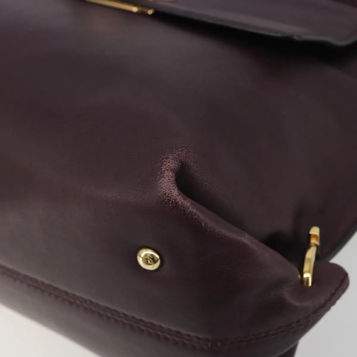 Salvatore Ferragamo Sofia Satchel Smooth Leather Purple Leather Handbag (Pre-Owned)