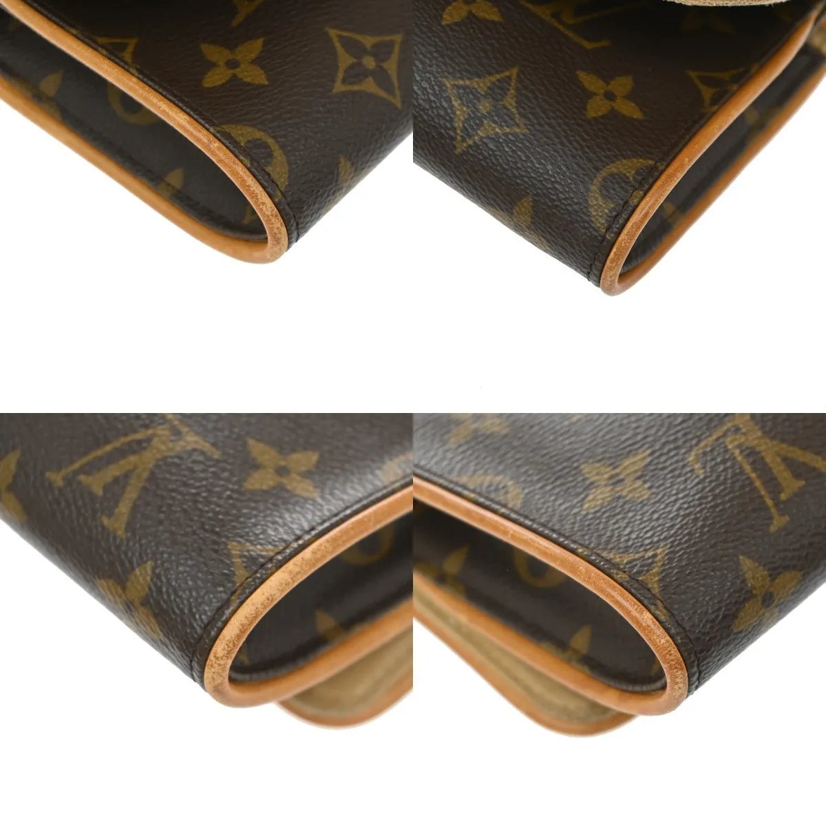 Louis Vuitton Twin Monogram Brown Leather Clutche & Pouche Bag (Pre-Owned)