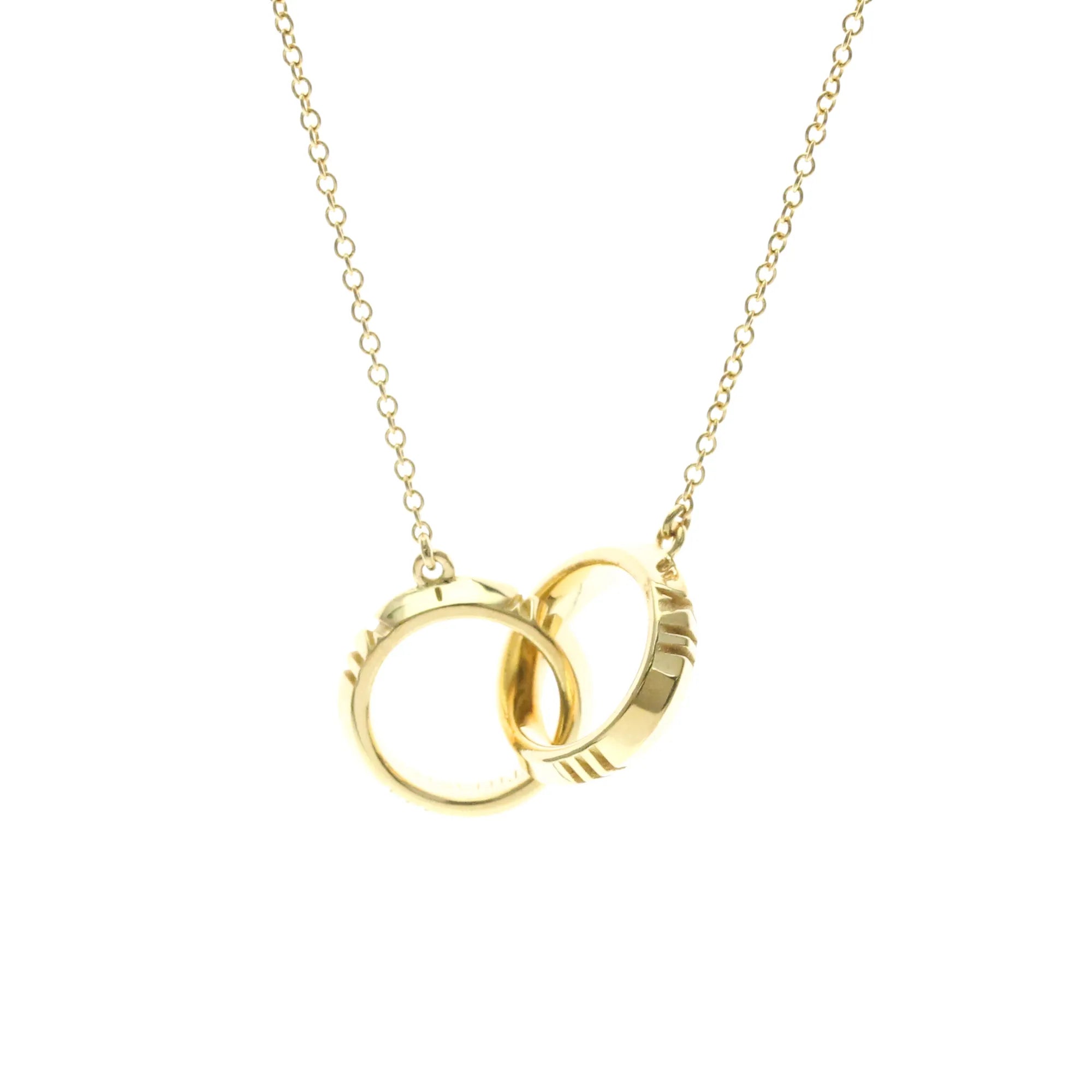 Tiffany & Co. Atlas X Closed Interlocking Pendant 18K Yellow Gold Gold Yellow_Gold Necklace Jewelry (Pre-Owned)