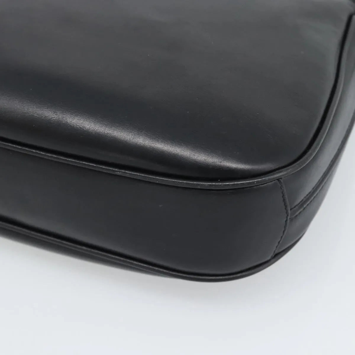 Gucci Vintage Horsebit Leather Black Leather Shoulder Bag Bag (Pre-Owned)