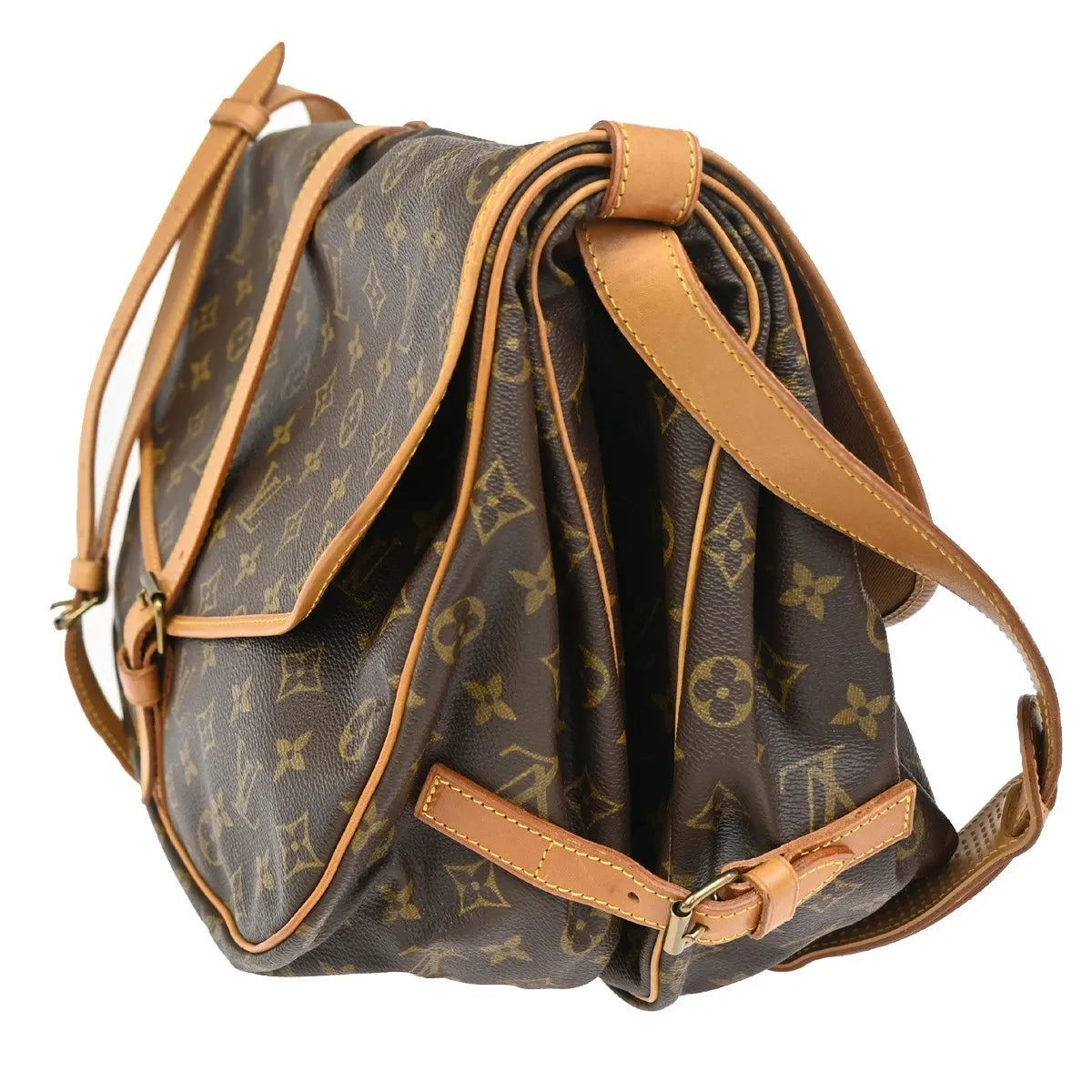 Louis Vuitton Saumur Monogram Canvas Brown Canvas Shoulder Bag Bag (Pre-Owned)