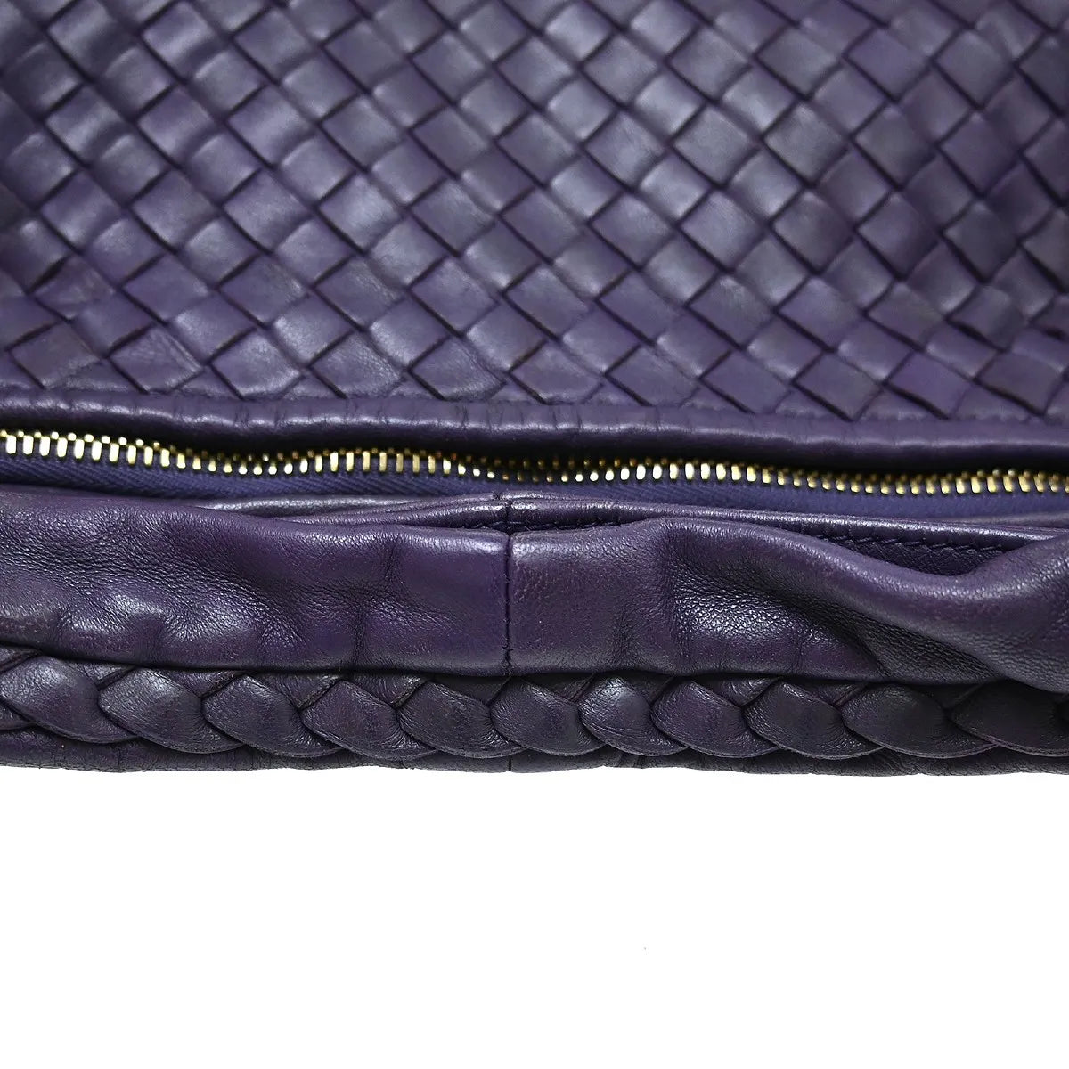 Bottega Veneta Veneta Hobo Intrecciato Nappa Purple Leather Handbag (Pre-Owned)