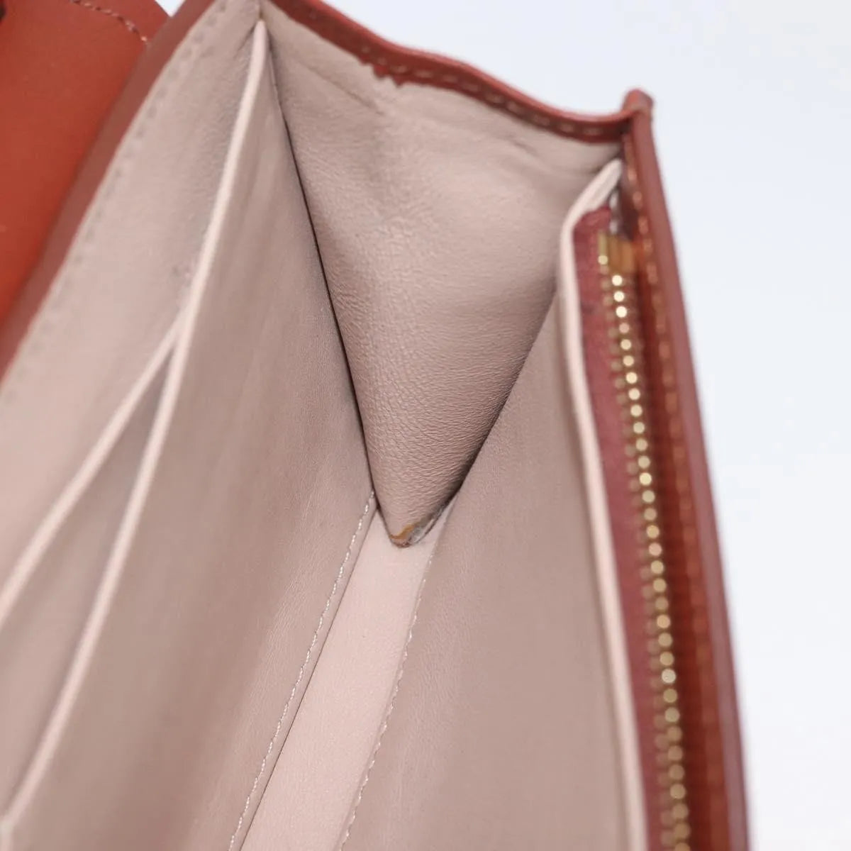 Chloe Aby Chain Leather Brown Leather Shoulder Bag Bag (Pre-Owned)