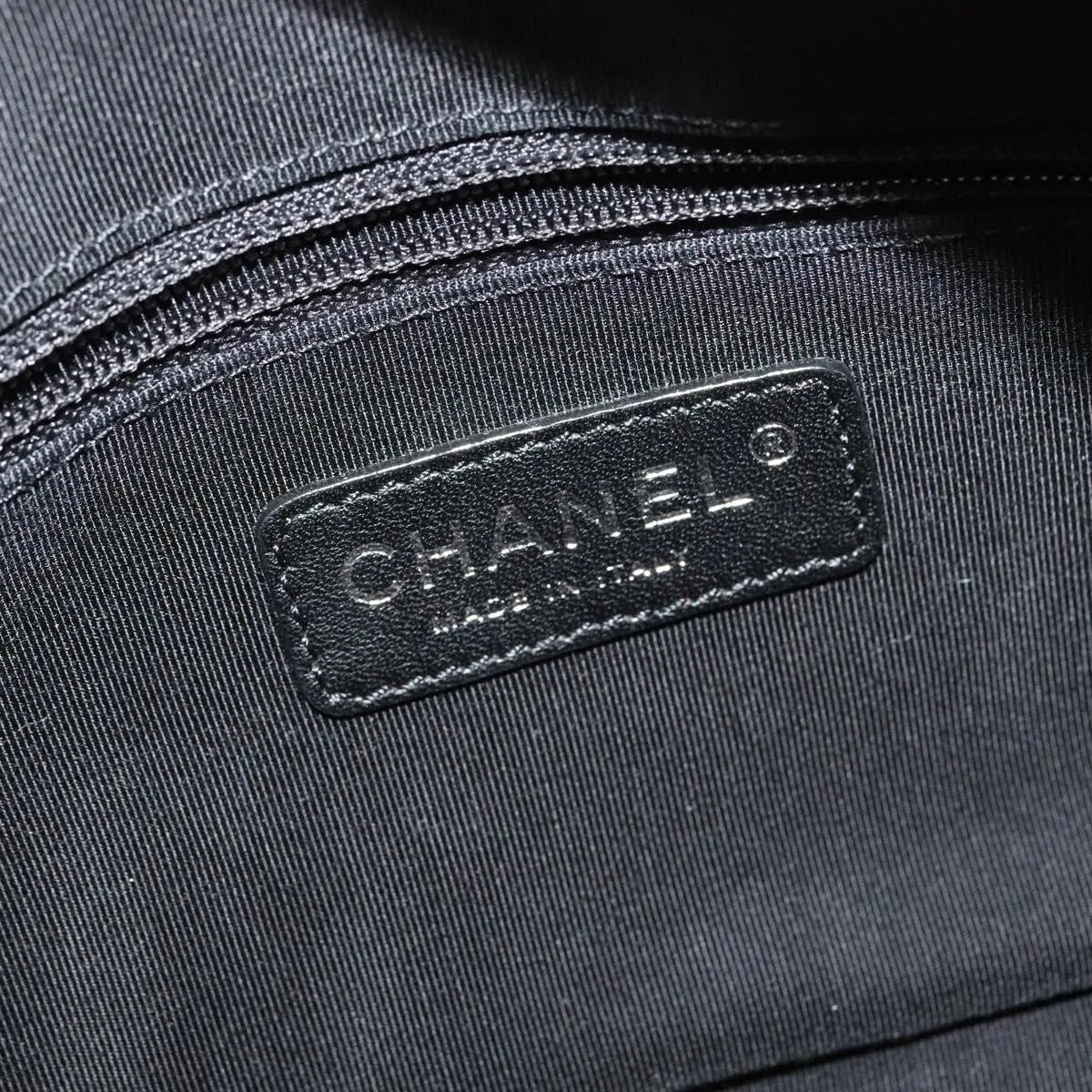 Chanel Camera Case Woven Stitch Patent Beige Glass Shoulder Bag Bag (Pre-Owned)