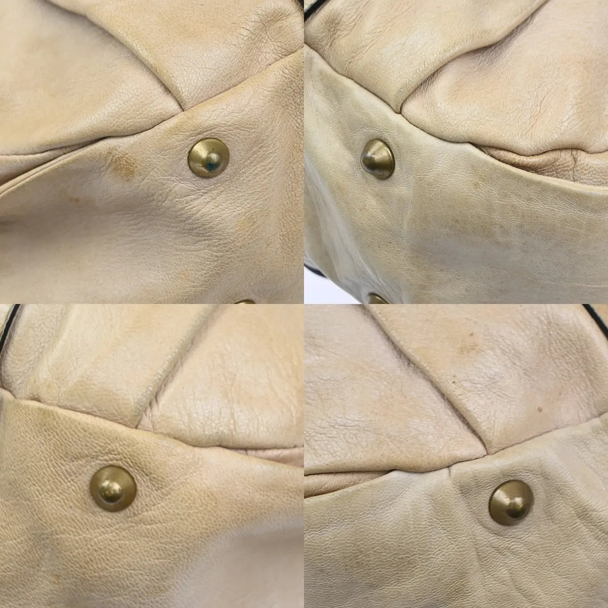Chloe Heloise Hobo Leather Beige Leather Shoulder Bag Bag (Pre-Owned)