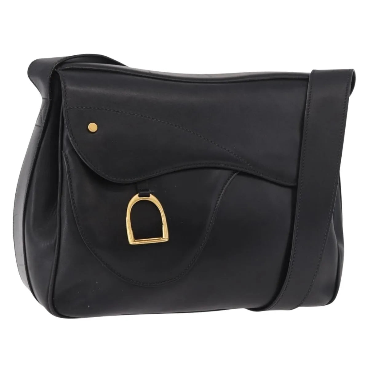 Gucci Vintage Leather Black Leather Shoulder Bag Bag (Pre-Owned)