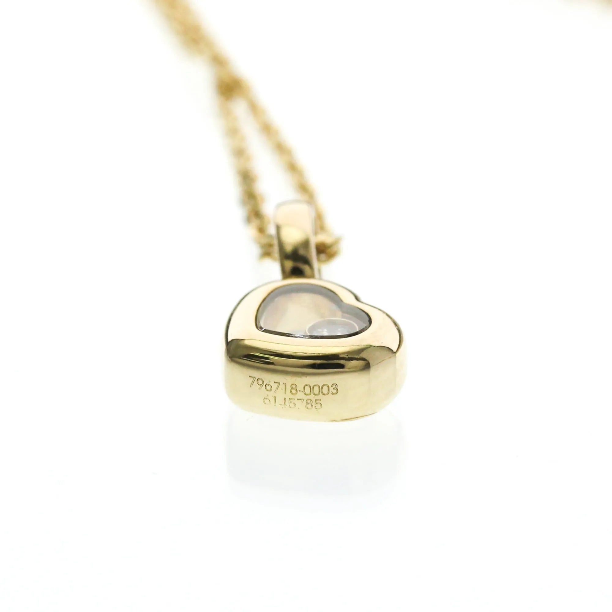 Chopard Happy Diamonds Heart Pendant 18K Yellow Gold With Diamonds And 1 Floating Diamond Gold Yellow_Gold Necklace Jewelry (Pre-Owned)