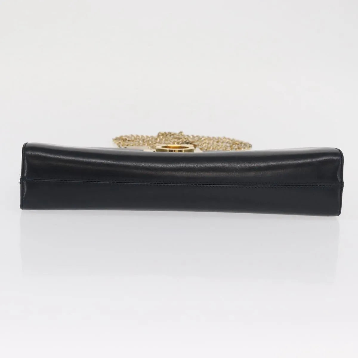 Salvatore Ferragamo Vintage Gancini Chain Leather Navy Leather Shoulder Bag Bag (Pre-Owned)
