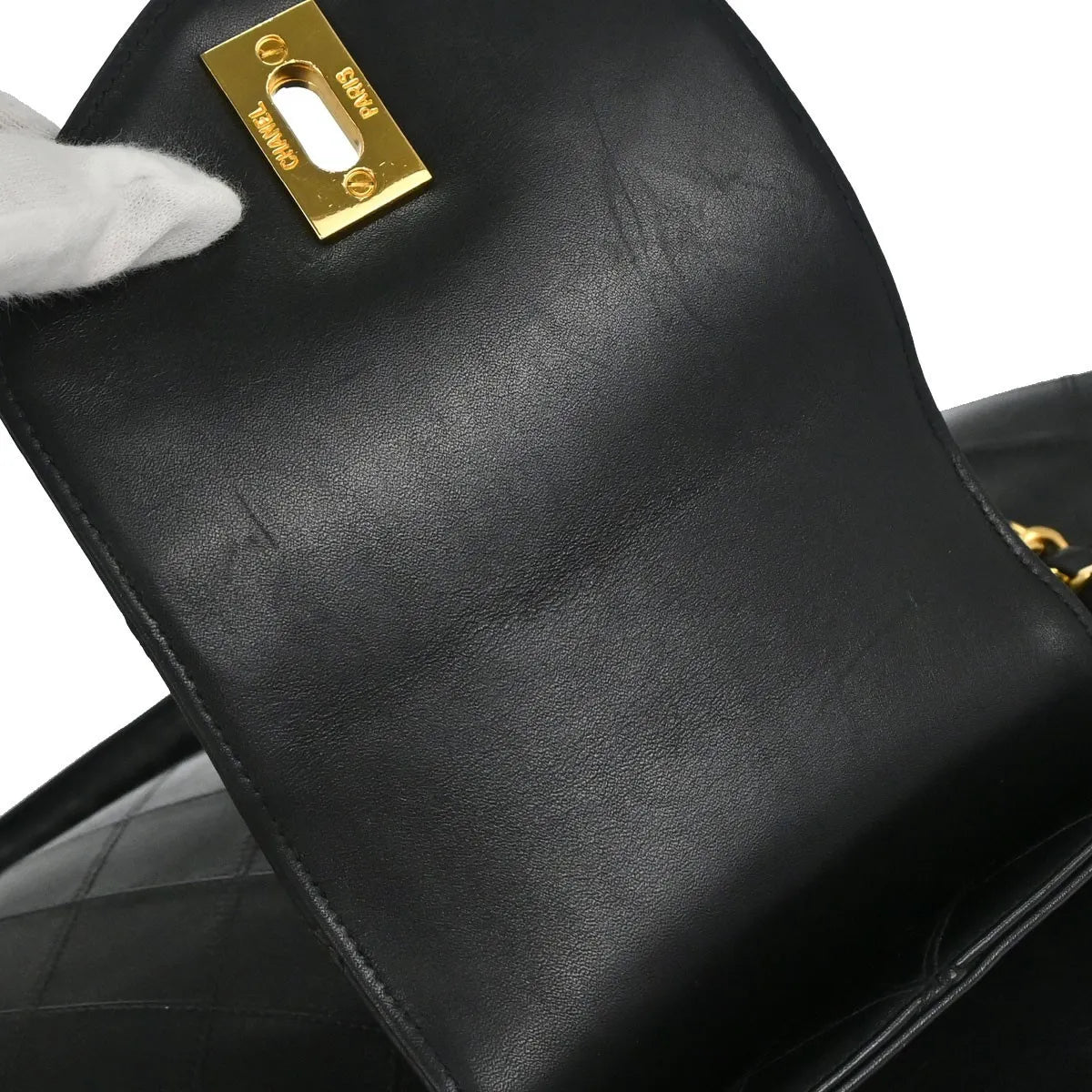 Chanel Vintage Supermodel Weekender Quilted Leather Black Leather Shoulder Bag Bag (Pre-Owned)