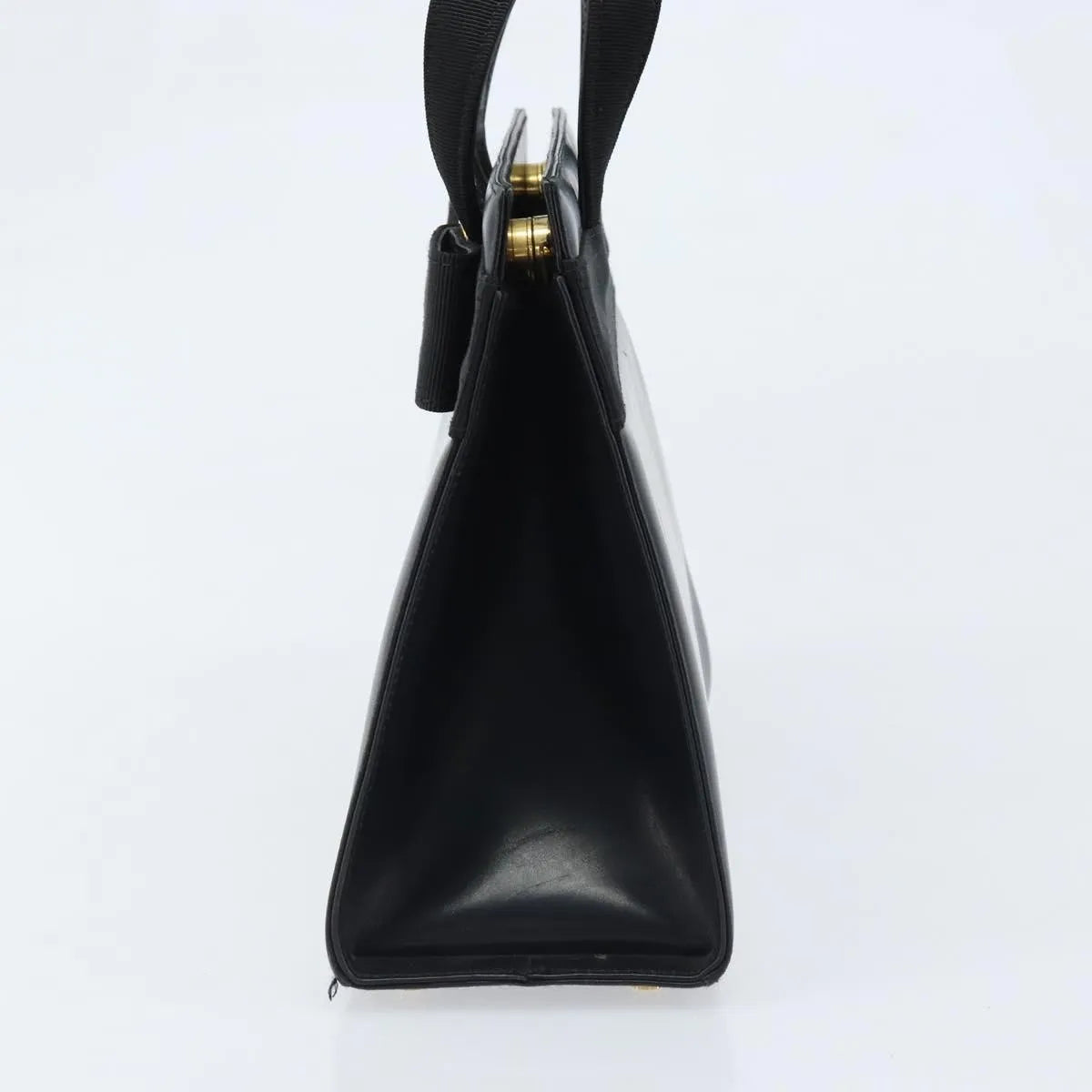 Salvatore Ferragamo Convertible Vara Bow Tote Leather Black Leather Handbag (Pre-Owned)