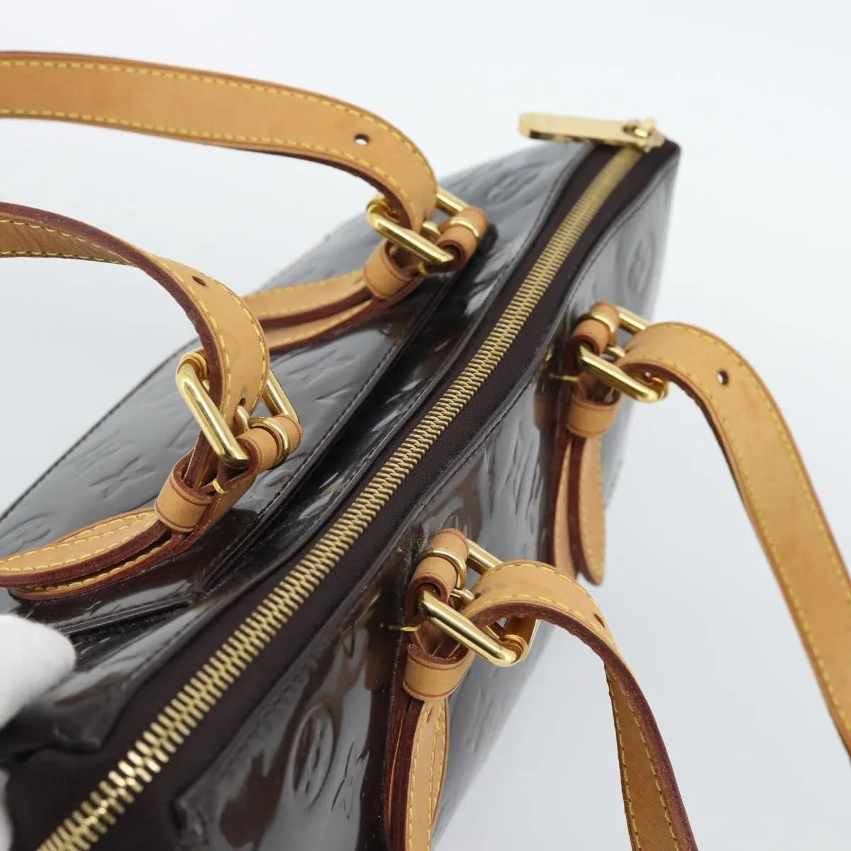 Louis Vuitton Rosewood Avenue Handbag Monogram Brown Patent_Leather Handbag (Pre-Owned)