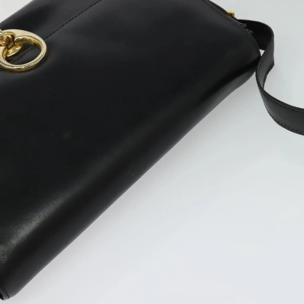 Celine Vintage Leather Black Leather Shoulder Bag Bag (Pre-Owned)