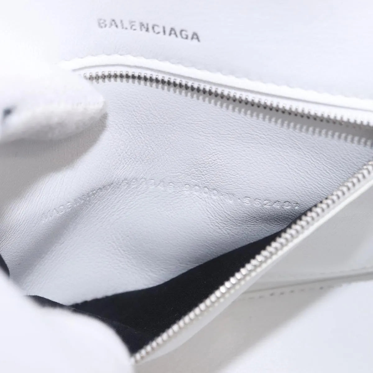 Balenciaga Hourglass Top Handle Leather White Leather Handbag (Pre-Owned)