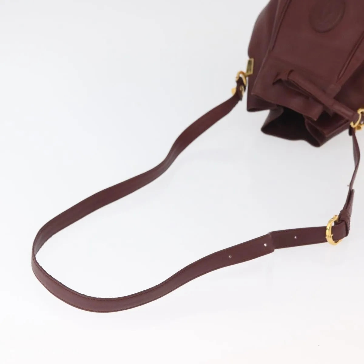 Cartier Must De Cartier Leather Burgundy Leather Shoulder Bag Bag (Pre-Owned)