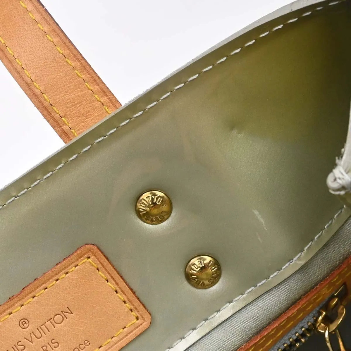 Louis Vuitton Mat Ring Agenda Cover Monogram Vernis Pm Gray Patent_Leather Handbag (Pre-Owned)