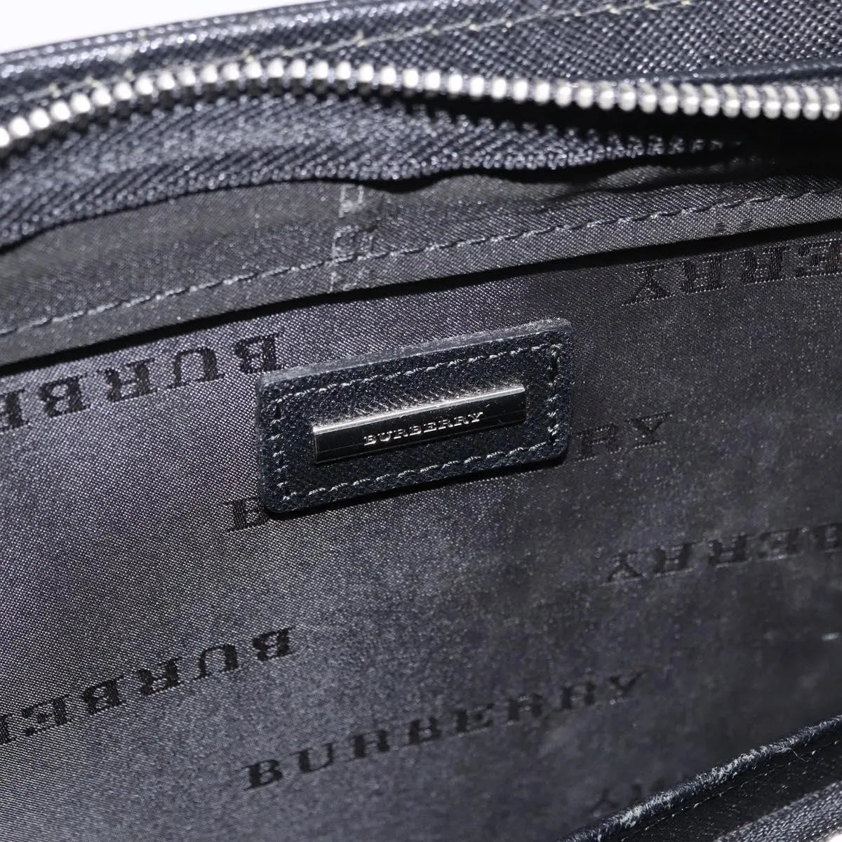 Burberry Business Black Leather Black Leather Briefcase Bag (Pre-Owned)