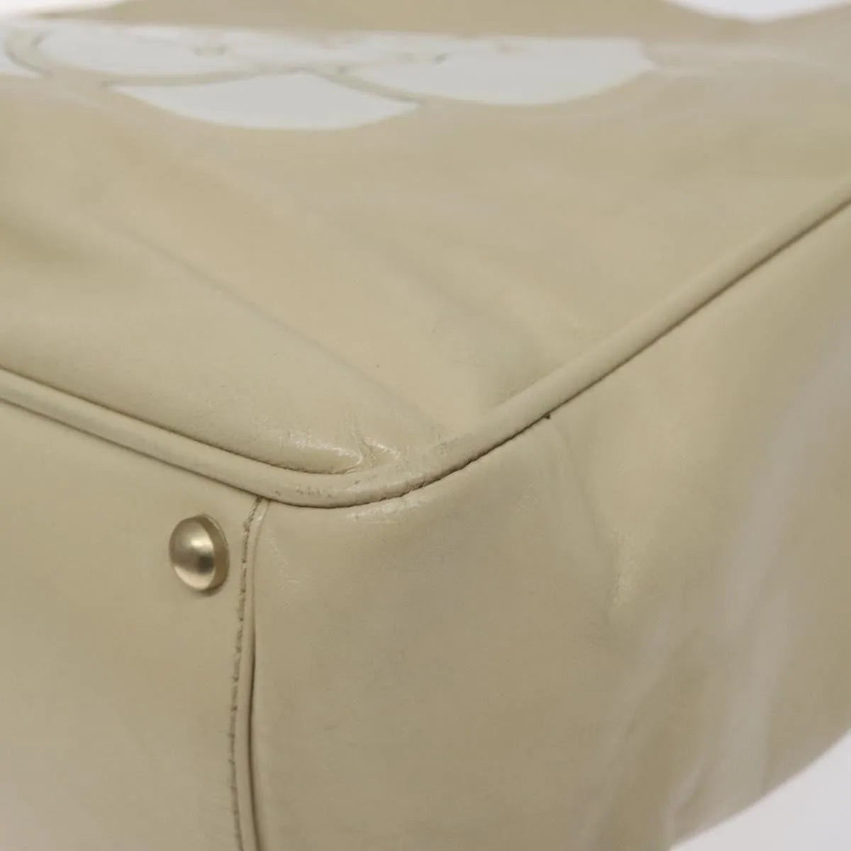 Chanel Camellia Tote Leather Beige Leather Tote Bag Bag (Pre-Owned)