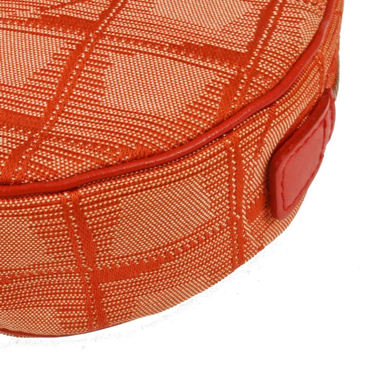 Chanel Travel Line Round Wristlet Nylon Orange Nylon Clutche & Pouche Bag (Pre-Owned)