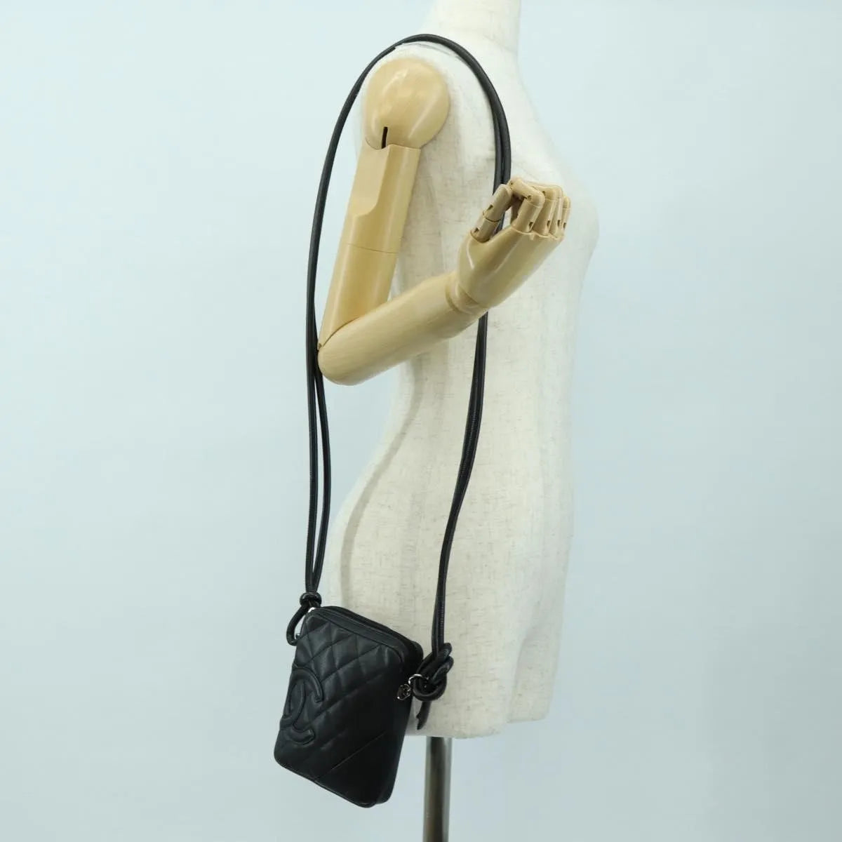 Chanel Cambon Crossbody Bag Quilted Leather Black Leather Shoulder Bag Bag (Pre-Owned)