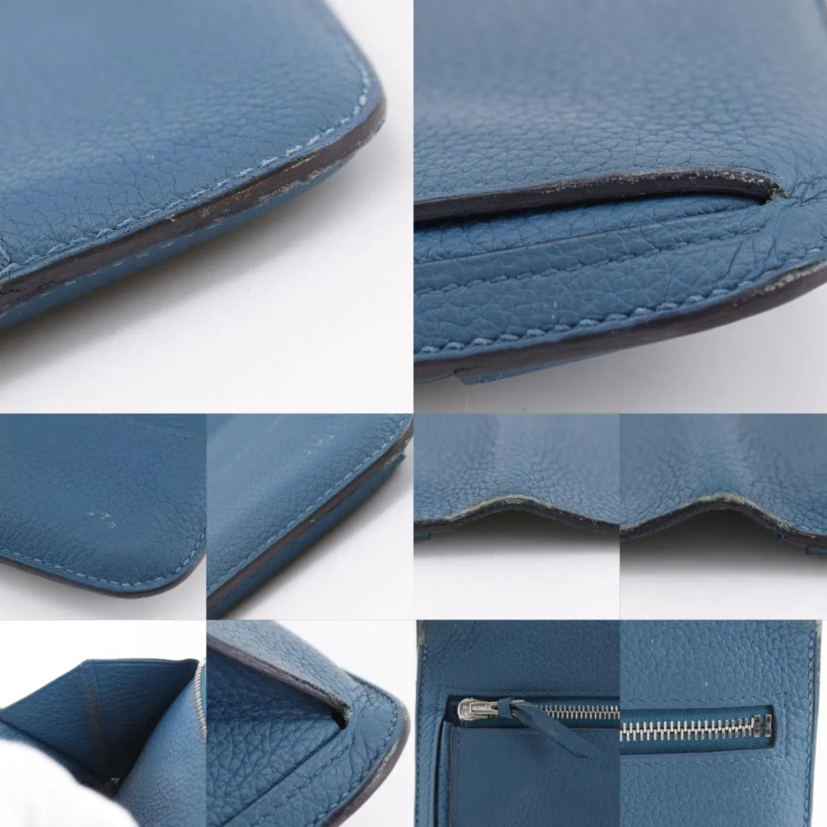 Hermes Dogon Recto Verso Leather Blue Leather Wallets Accessory (Pre-Owned)