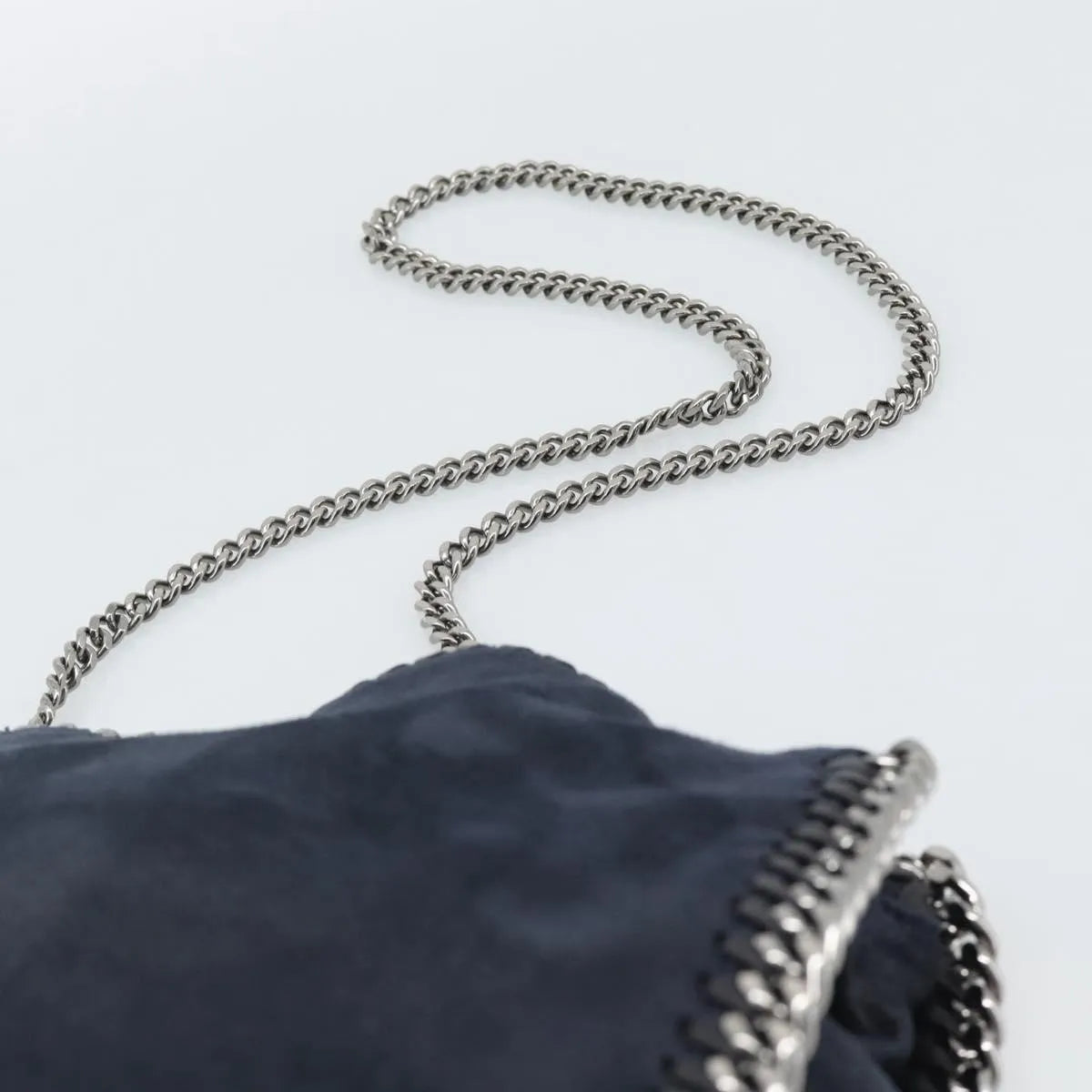 Stella Mccartney Falabella Fold Over Faux Leather Navy Polyester Shoulder Bag Bag (Pre-Owned)