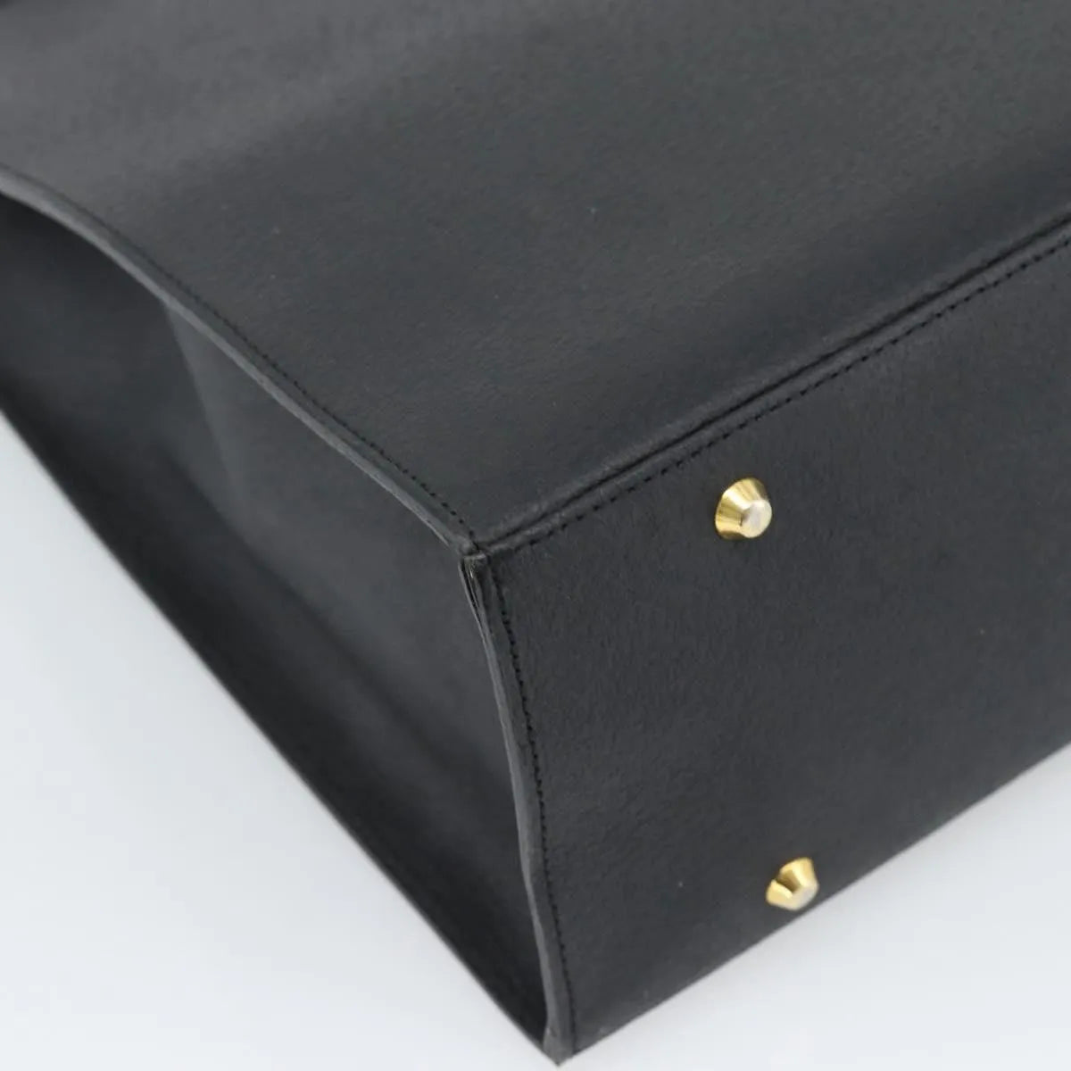 Saint Laurent Vintage Leather Black Leather Tote Bag Bag (Pre-Owned)