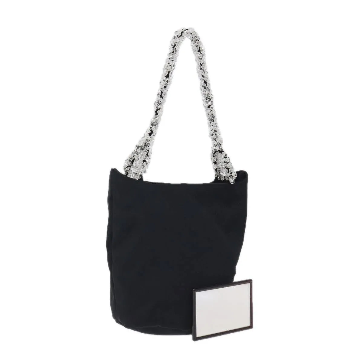 Bottega Veneta Vintage Nylon Black Nylon Handbag (Pre-Owned)