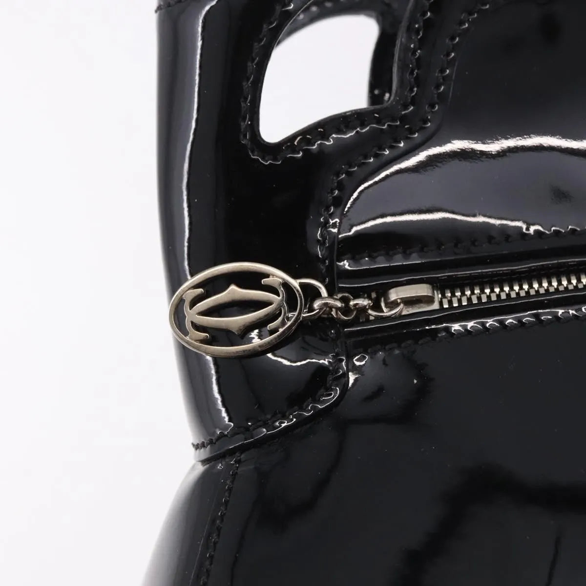 Cartier Marcello Patent Leather Black Patent_Leather Handbag (Pre-Owned)