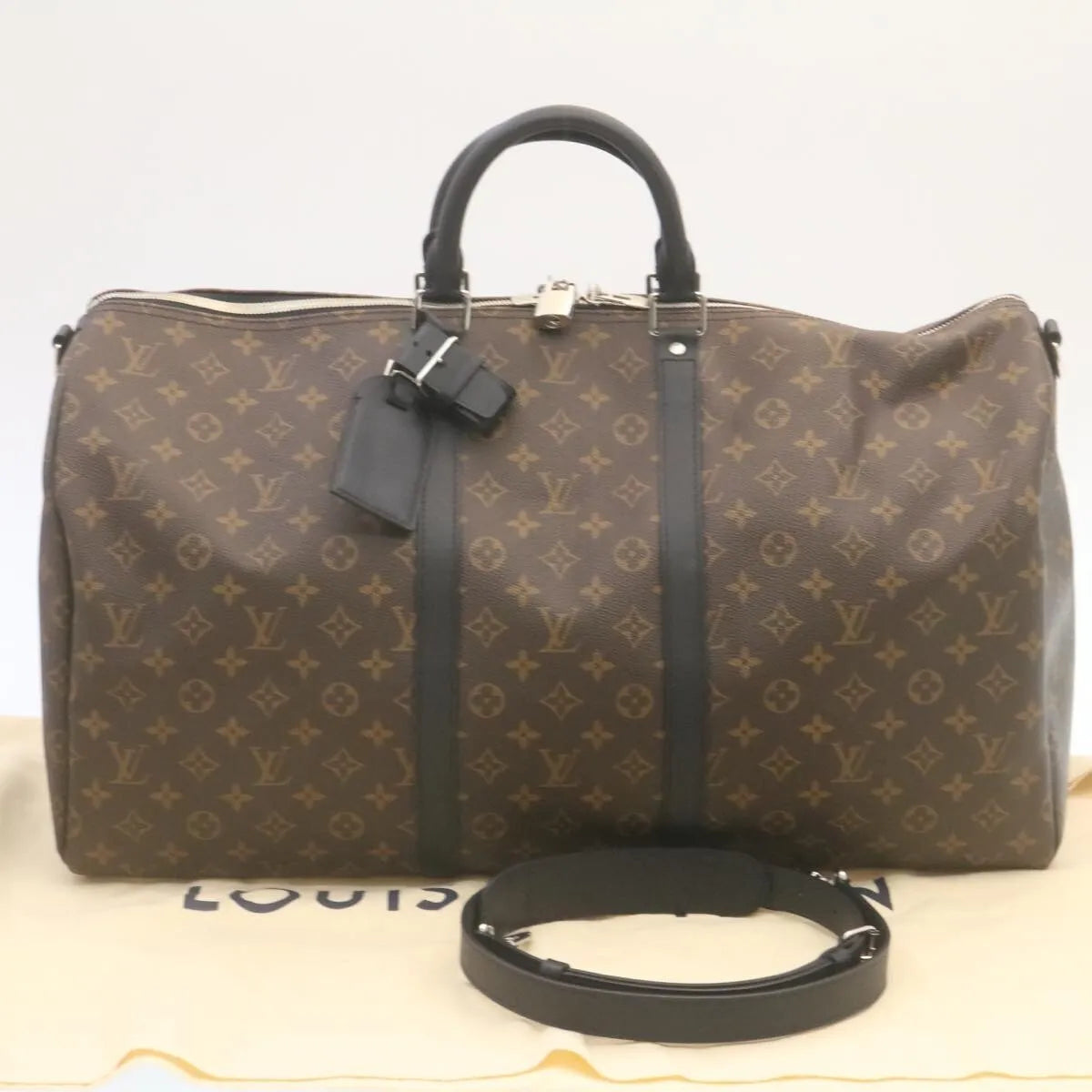 Louis Vuitton Keepall Bandouliere Monogram Canvas Brown Canvas Handbag (Pre-Owned)