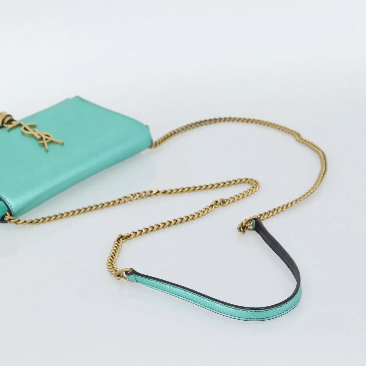 Saint Laurent Kate Leather Green Leather Shoulder Bag Bag (Pre-Owned)