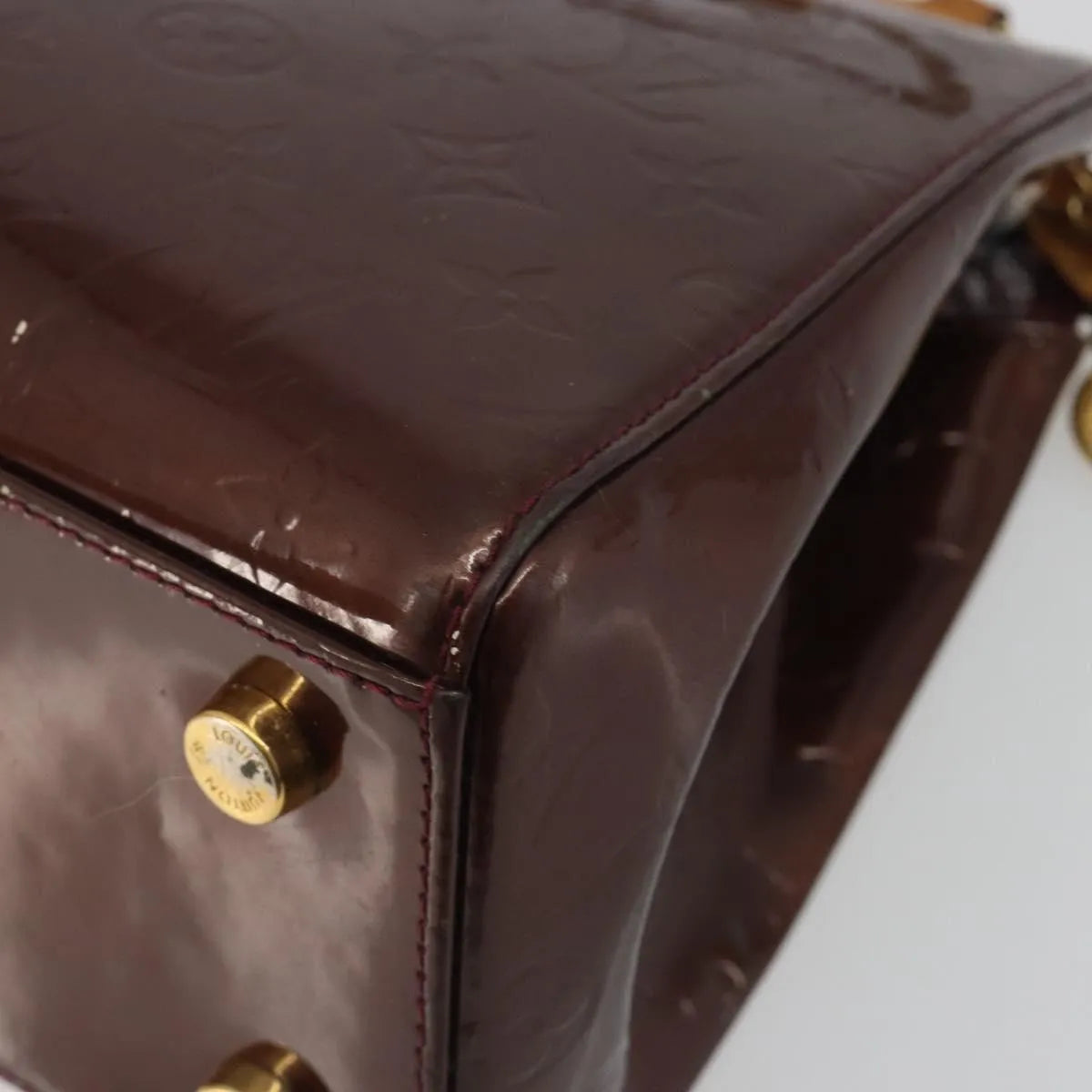Louis Vuitton Brea Monogram Vernis Burgundy Patent_Leather Handbag (Pre-Owned)