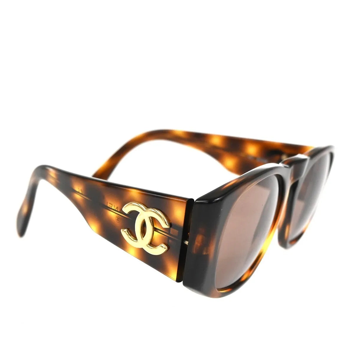 Chanel Logo Cc Plastic Brown Plastic Sunglasse Accessory (Pre-Owned)