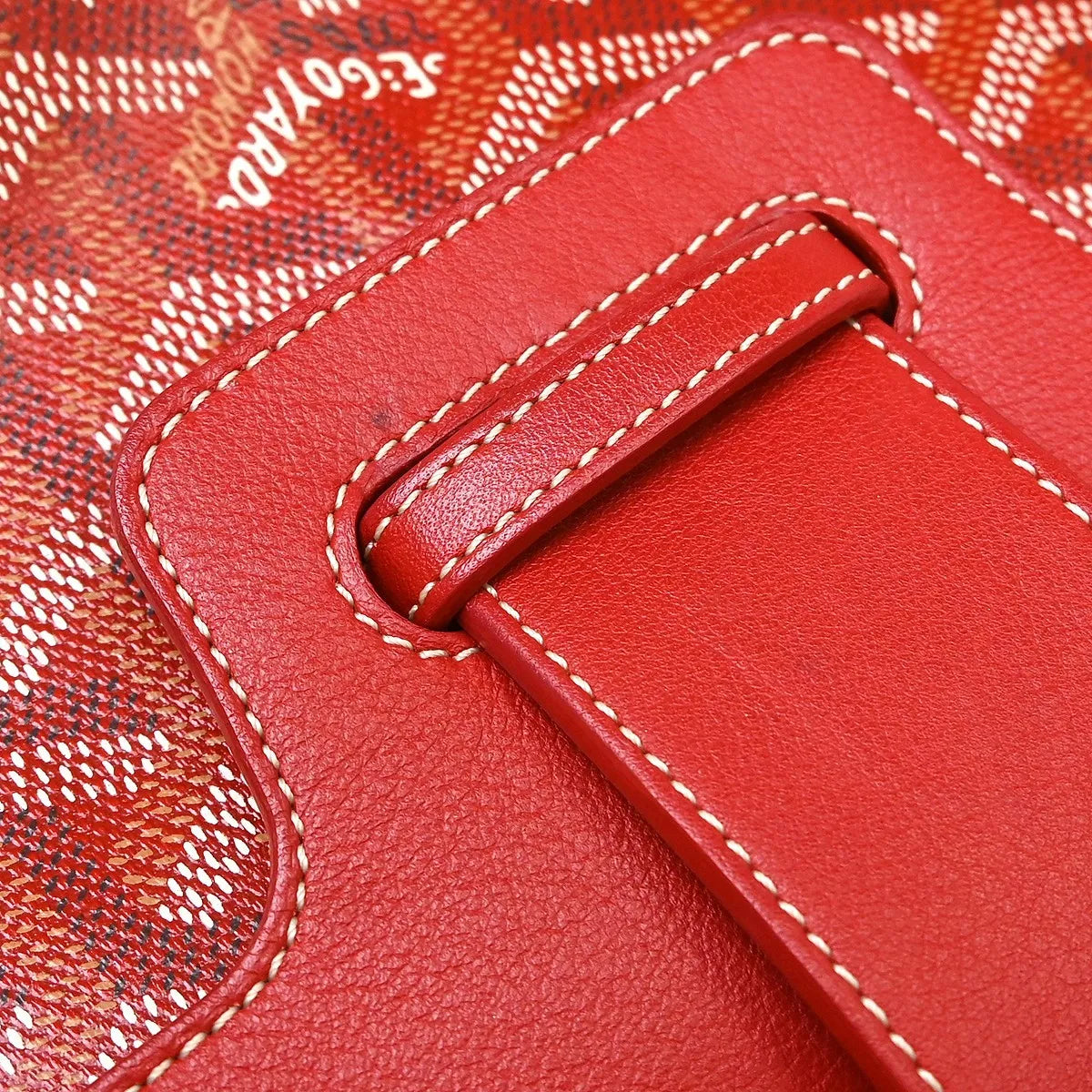 Goyard Saigon Top Handle Coated Canvas With Leather Red Canvas Handbag (Pre-Owned)