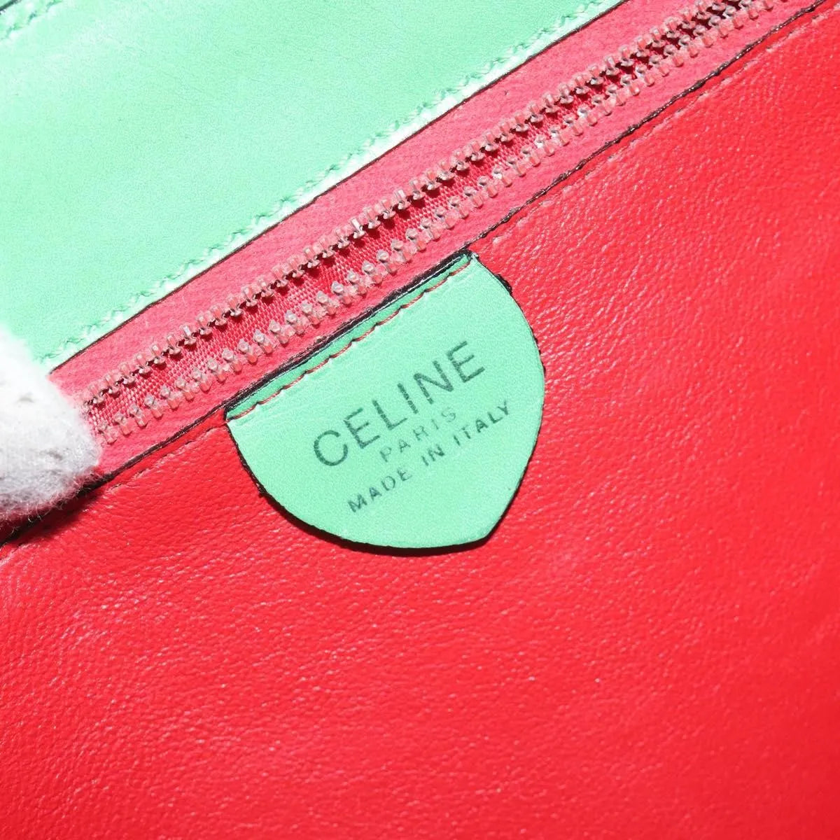 Celine Vintage Leather Green Leather Handbag (Pre-Owned)