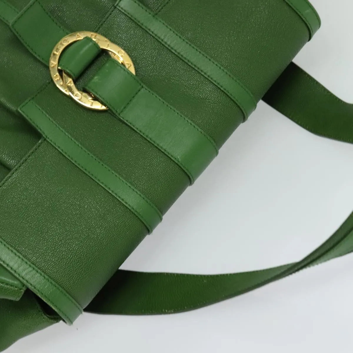 Bvlgari Chandra Hobo Leather Green Leather Handbag (Pre-Owned)