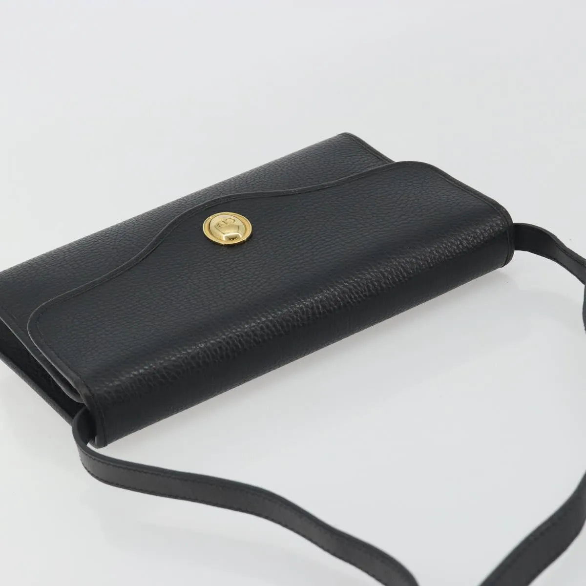 Christian Dior Vintage Cd Flap Leather Black Leather Shoulder Bag Bag (Pre-Owned)