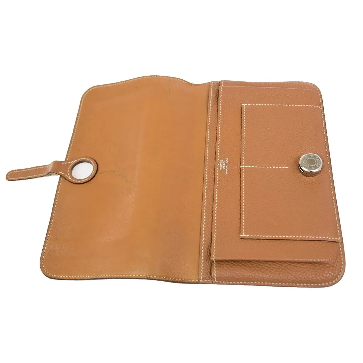 Hermes Dogon Duo Combined Leather Brown Leather Wallets Accessory (Pre-Owned)