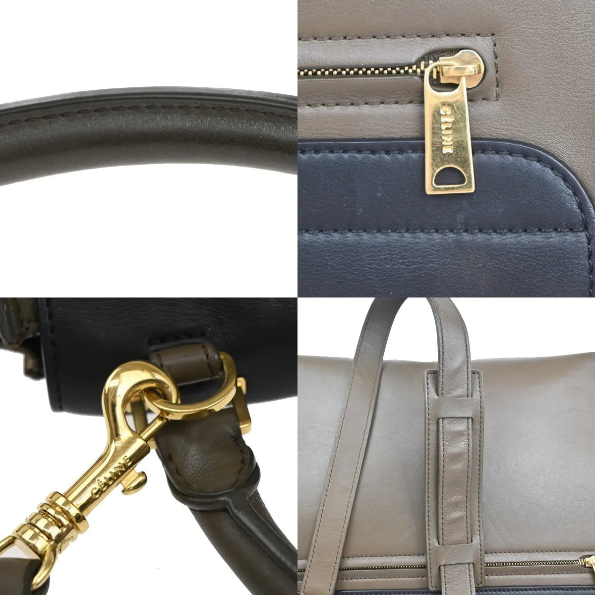 Celine Trapeze Leather With Suede Multicolour Leather Handbag (Pre-Owned)
