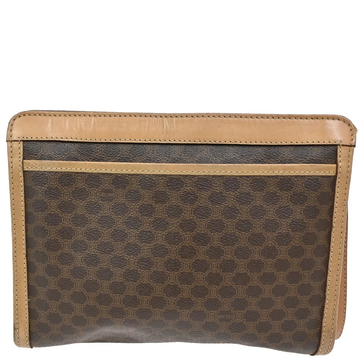 Celine Macadam Pochette Canvas And Leather Brown Canvas Clutche & Pouche Bag (Pre-Owned)