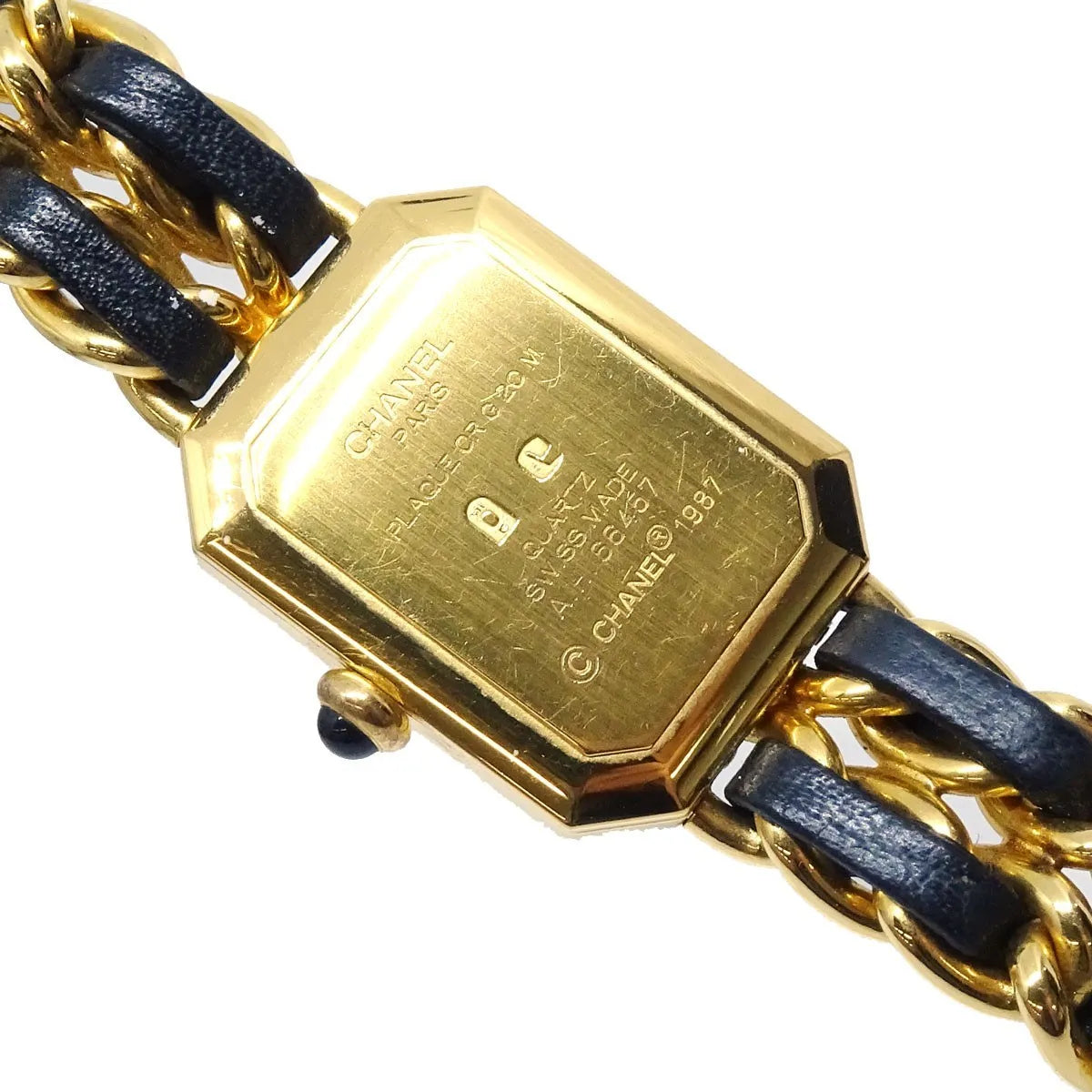 Chanel Premiere Rock Quartz Plated Metal And Leather Watch (Pre-Owned)
