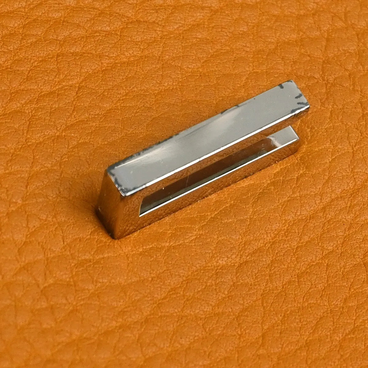 Hermes Birkin Orange Fjord With Palladium Hardware Brown Leather Handbag (Pre-Owned)