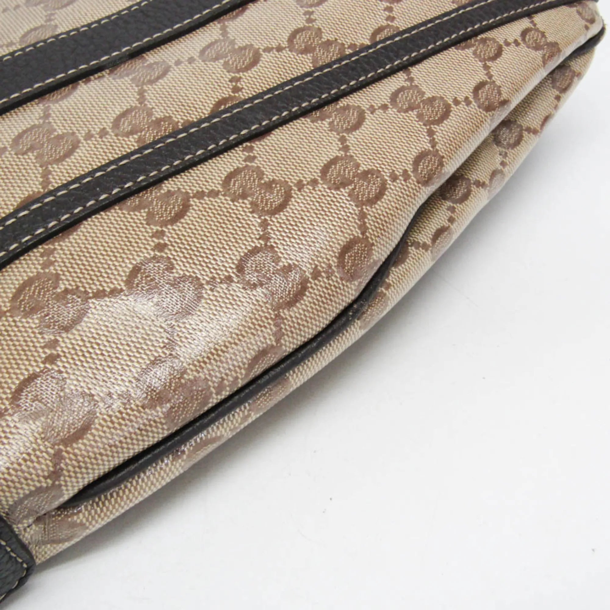 Gucci Abbey D-Ring Convertible Monogram Gg Crystal Beige Leather Handbag (Pre-Owned)