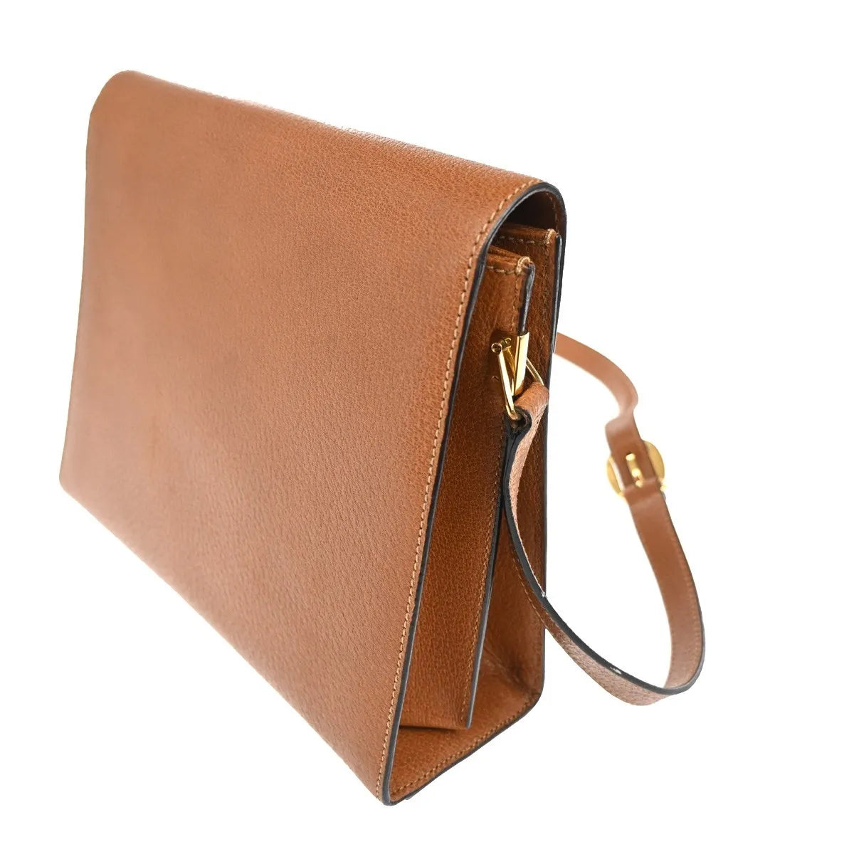Gucci Vintage Lady Lock Top Handle Leather Brown Leather Shoulder Bag Bag (Pre-Owned)