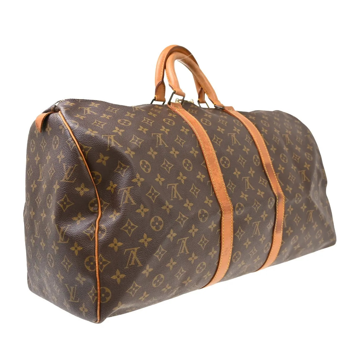 Louis Vuitton Keepall Canvas Brown Canvas Travel Bag Bag (Pre-Owned)